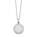 St. Christopher White Enamel Medal with Chain