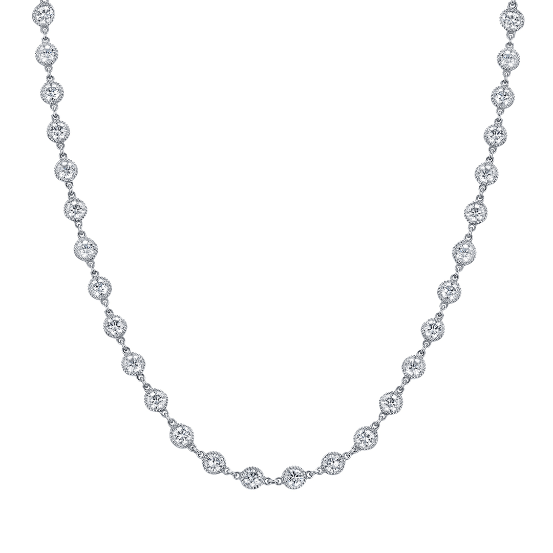 Private Reserve Platinum and Diamond 24.68 Total Weight Necklace