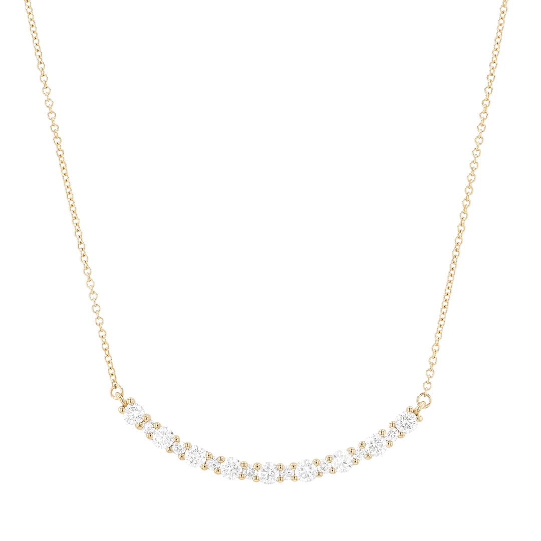 18k Yellow Gold and Diamond .79 Total Weight Necklace