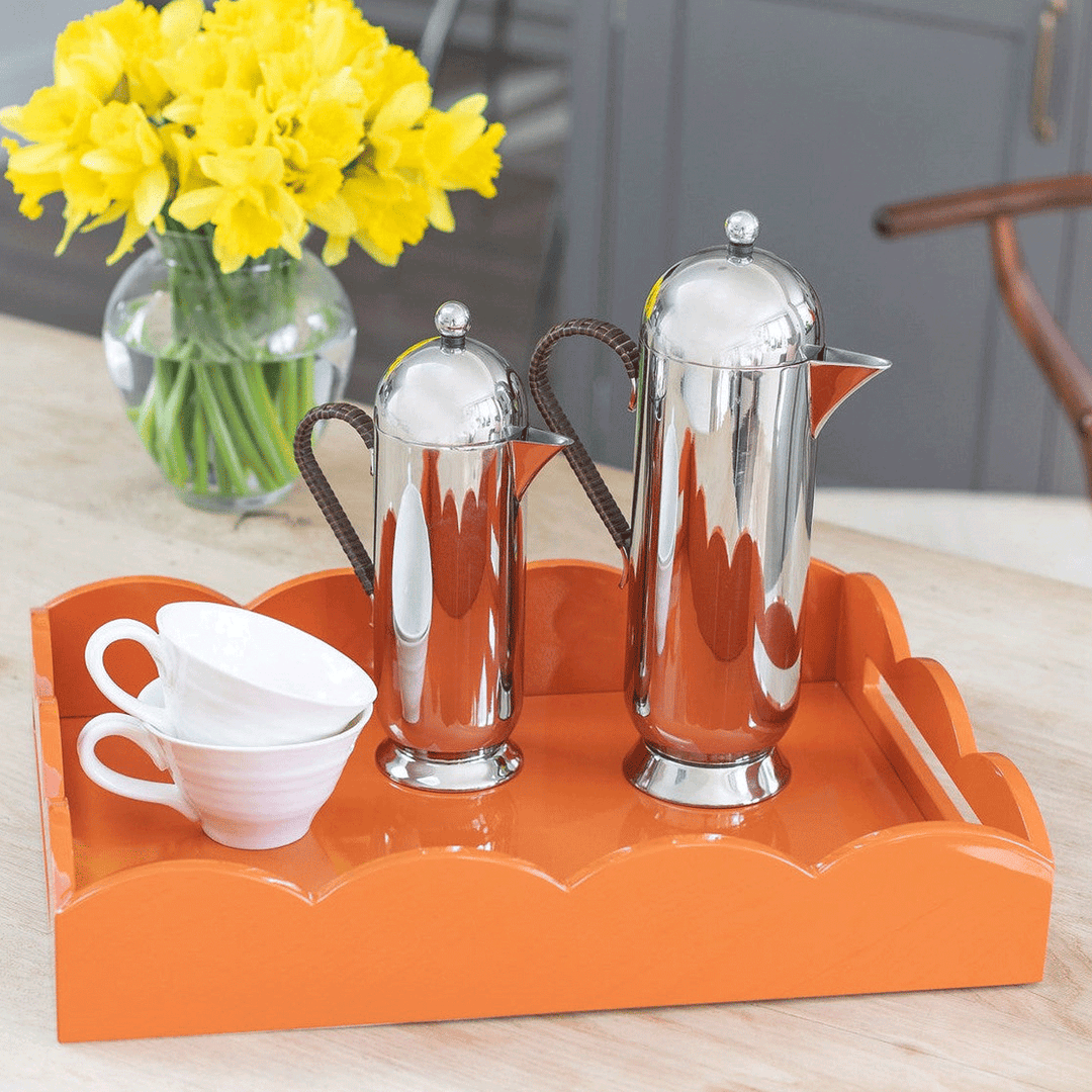 Orange Scalloped Edge Tray