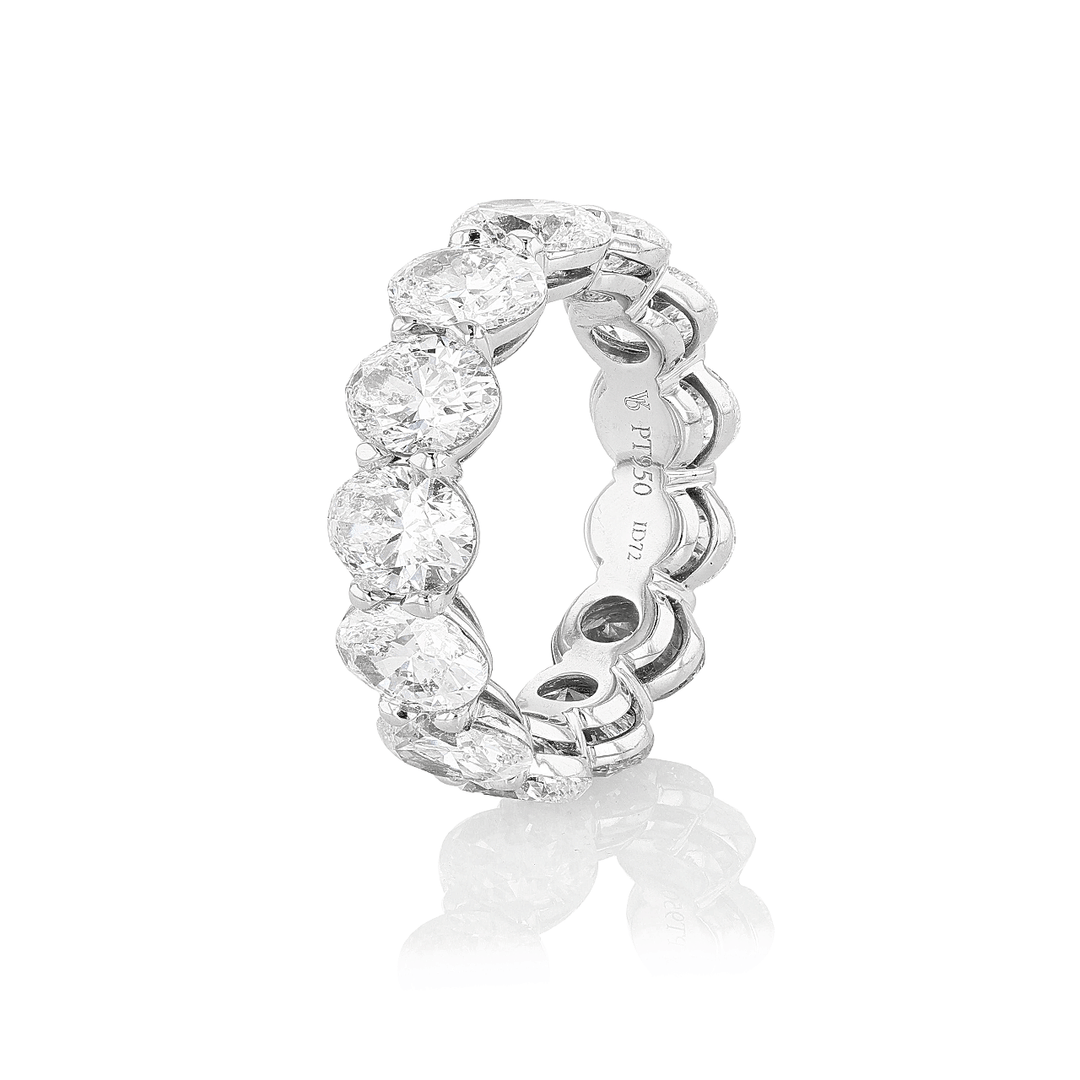 Platinum and Oval Diamond 9.16 Total Weight Eternity Band