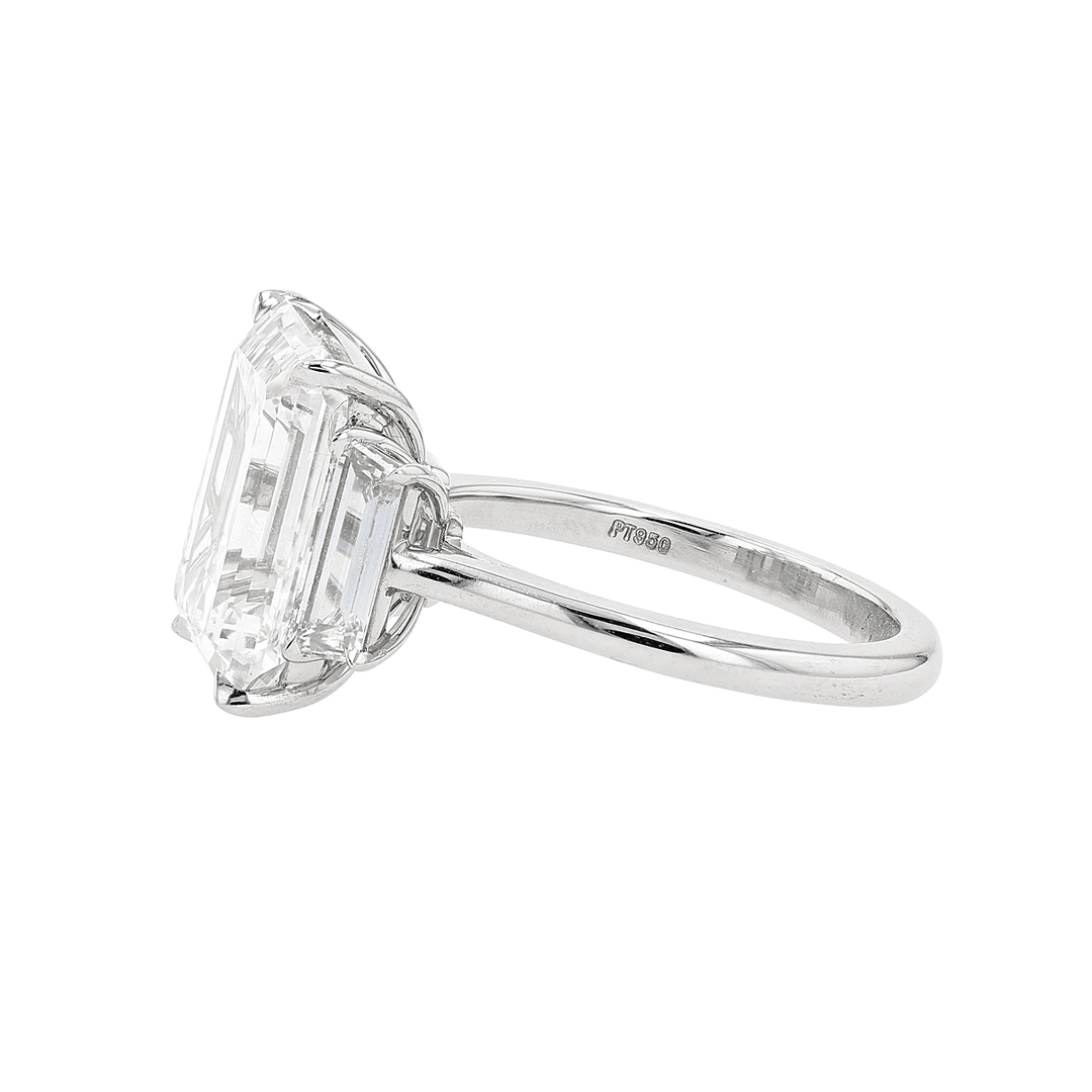 Hamilton Private Reserve Collection Platinum and Emerald Cut Diamond 7.06 Total Weight Ring