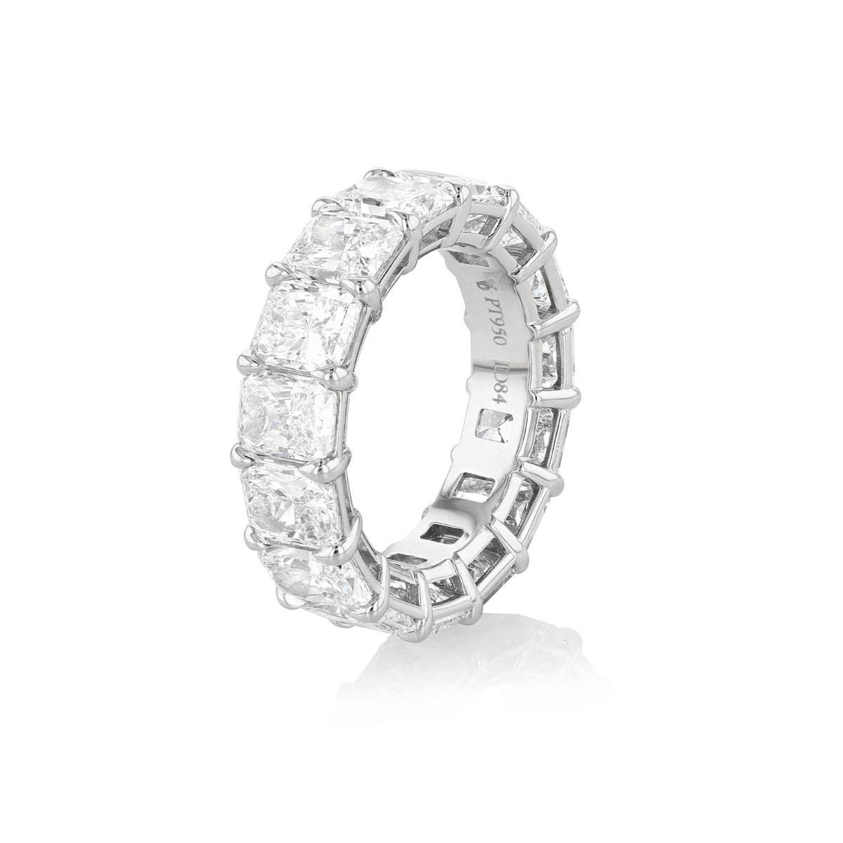 Hamilton Collection Platinum and Radiant Diamond 10.62 Total Weight Eternity Band