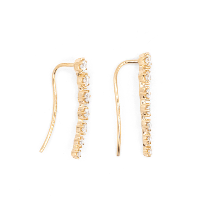 Joyful 18k Yellow Gold .60 Total Weight Diamond Ear Climbers