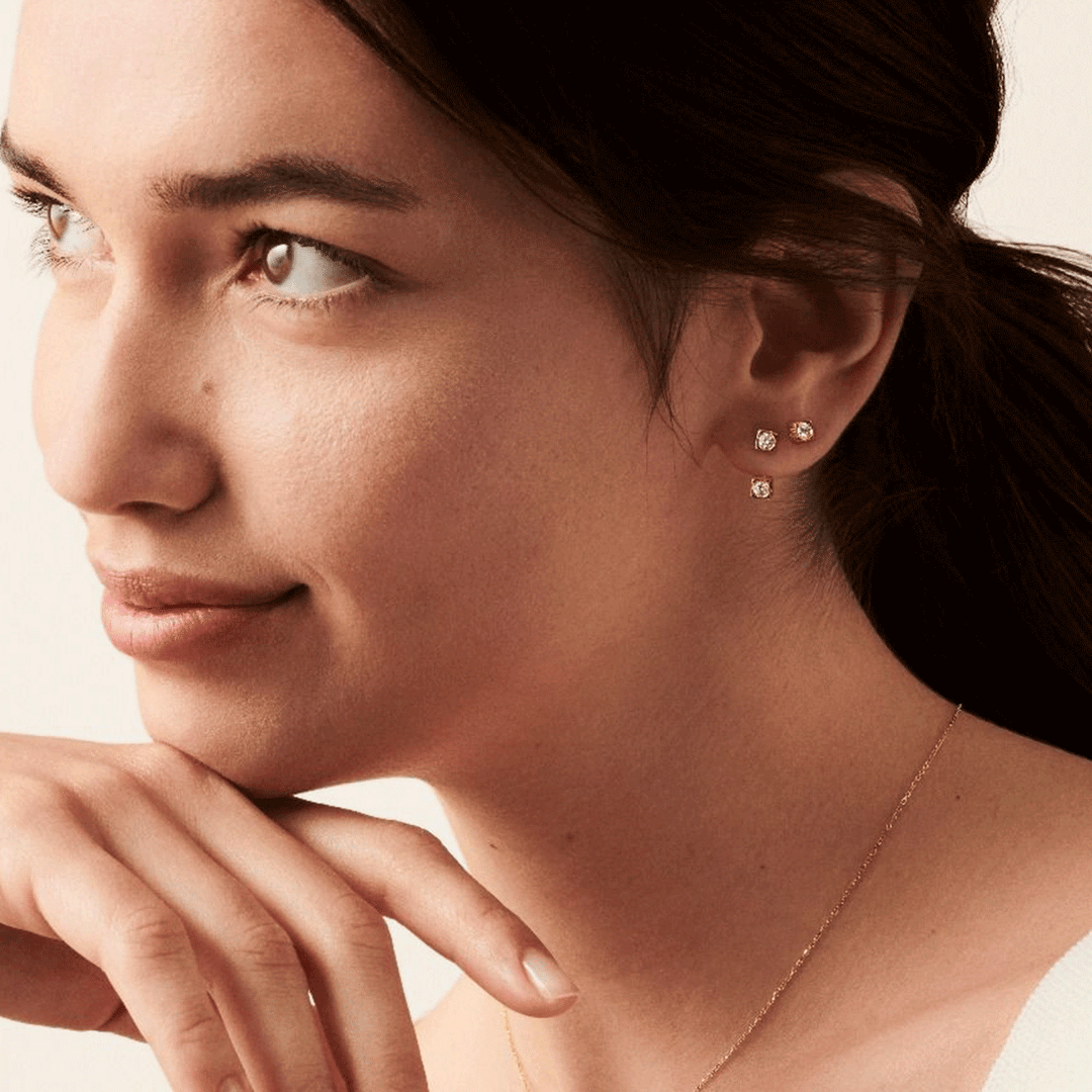 Dinh Van Le Cube Diamant Earrings