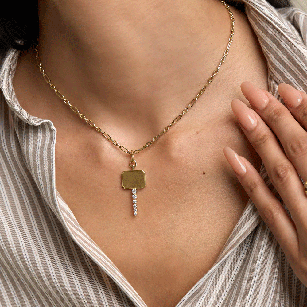 Jade Trau Catherine 18k Yellow Gold Key Charm