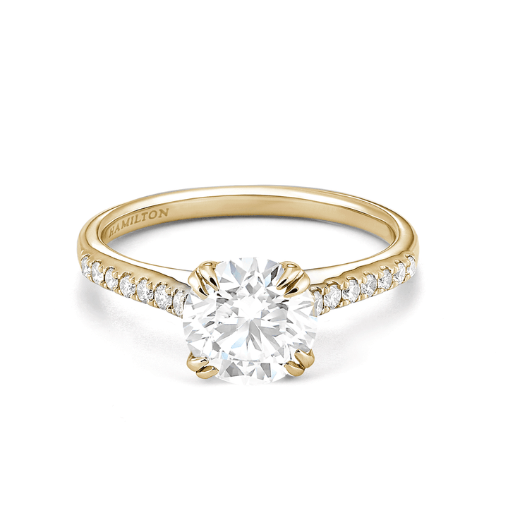 Hamilton Cherish Collection 18k Yellow Gold and 0.16 Total Weight Diamond Micro Prong Mounting Ring