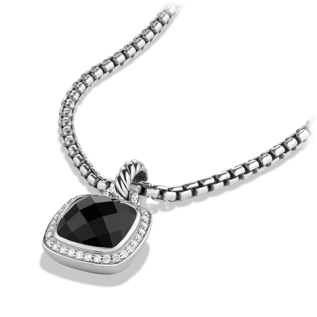 David Yurman Albion Pendant with Black Onyx and Diamonds, 11mm