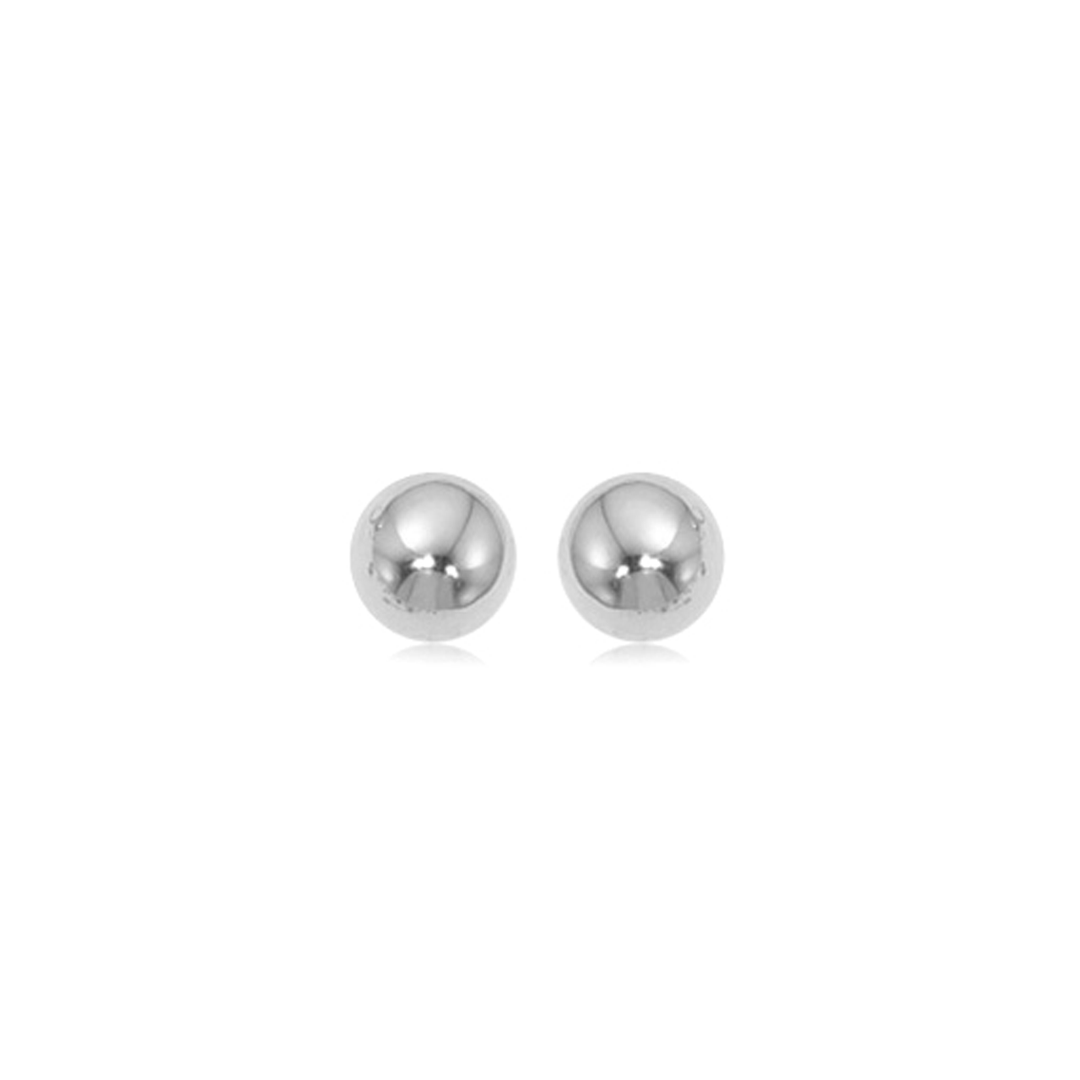 Classic 8mm 14k White Gold Ball Stud Earrings