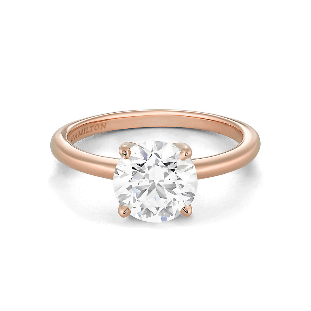 The Hamilton Select 1.00 Carat I-J/SI 14k Rose Gold Engagement Ring GIA Certified