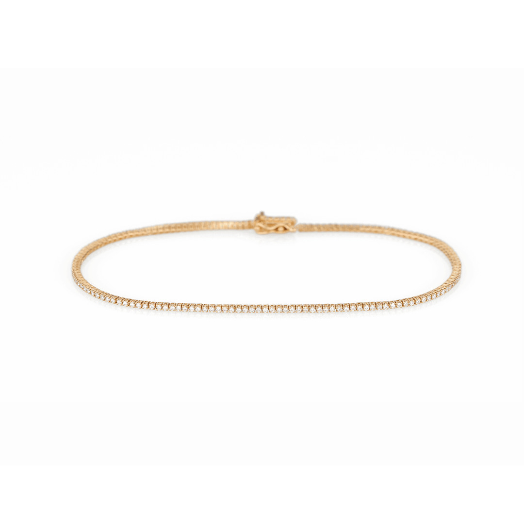 18k Yellow Gold and .30 Total Weight Diamond Line Bracelet