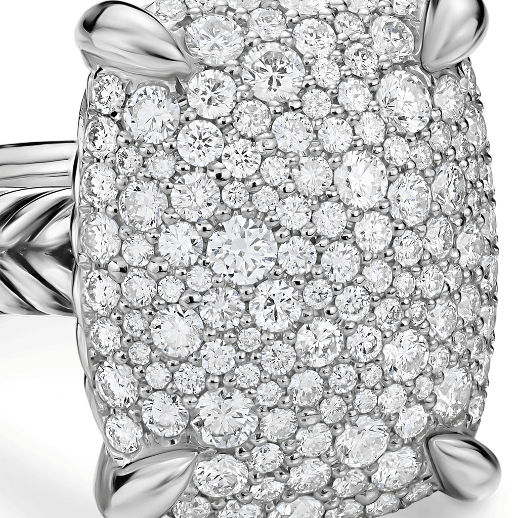 David Yurman Chatelaine® Elongated Ring Sterling Silver with Diamonds, 19mm