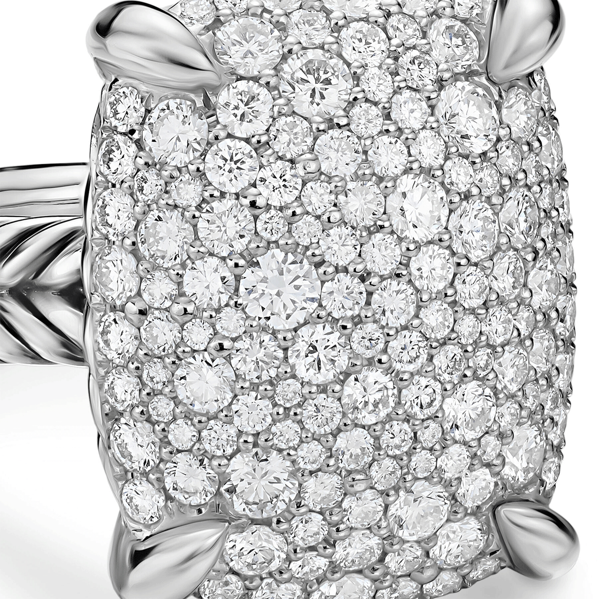 David Yurman Chatelaine® Elongated Ring Sterling Silver with Diamonds, 19mm