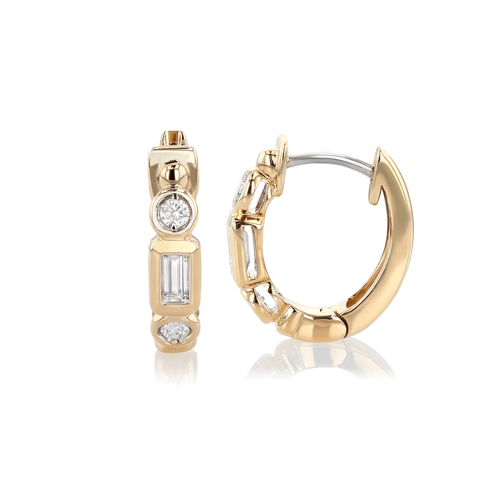 14k Yellow Gold and 0.29 Total Weight Huggie