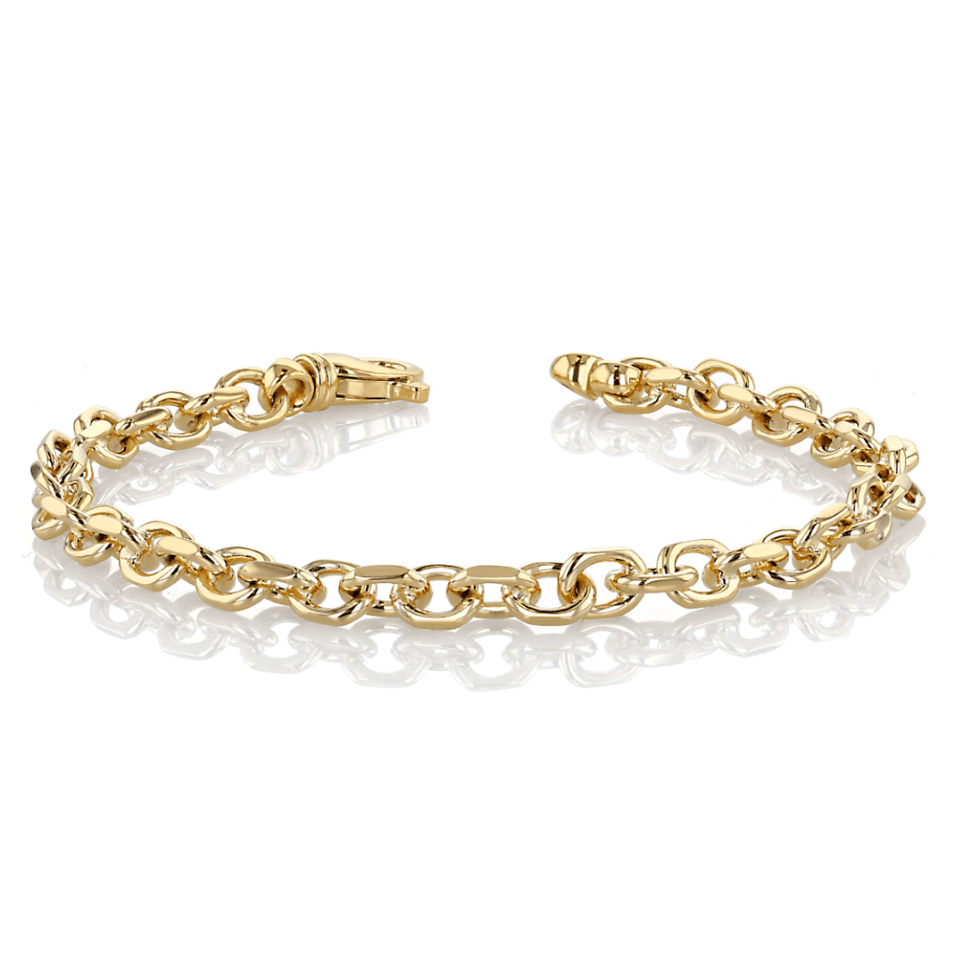 Hamilton Men's Collection 18k Yellow Gold 6.2mm Oval Link Bracelet