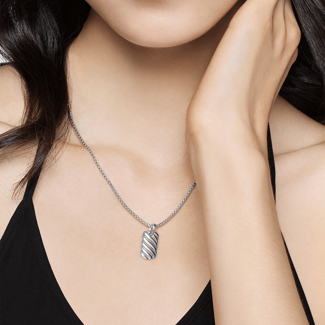 David Yurman Petite Sculpted Cable Tag