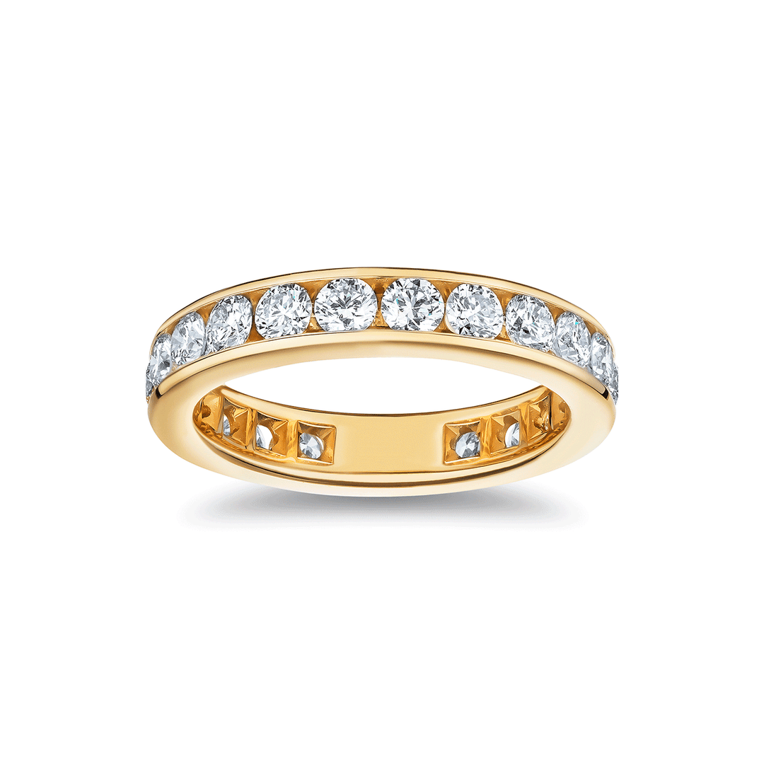 18k Yellow Gold and 2.07 Total Weight Diamond Channel Eternity Band