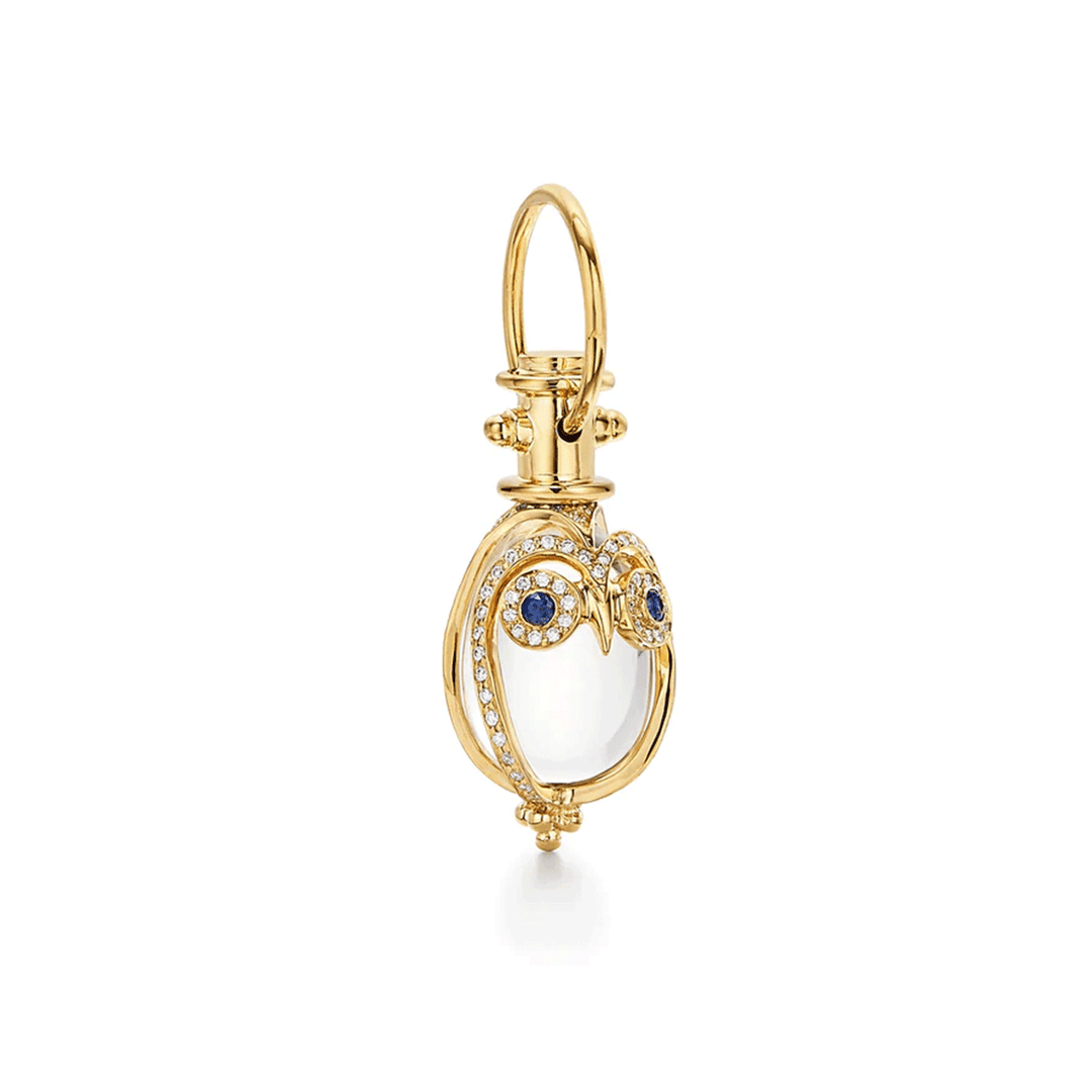 Temple St. Clair 18k Yellow Gold Small Owl Amulet