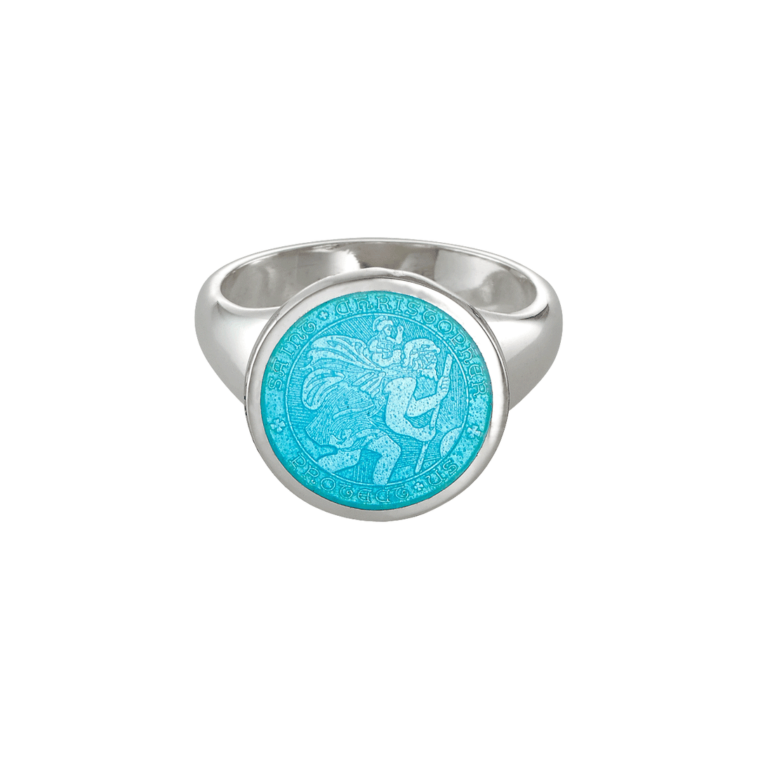 Sterling Silver St. Christopher Ring