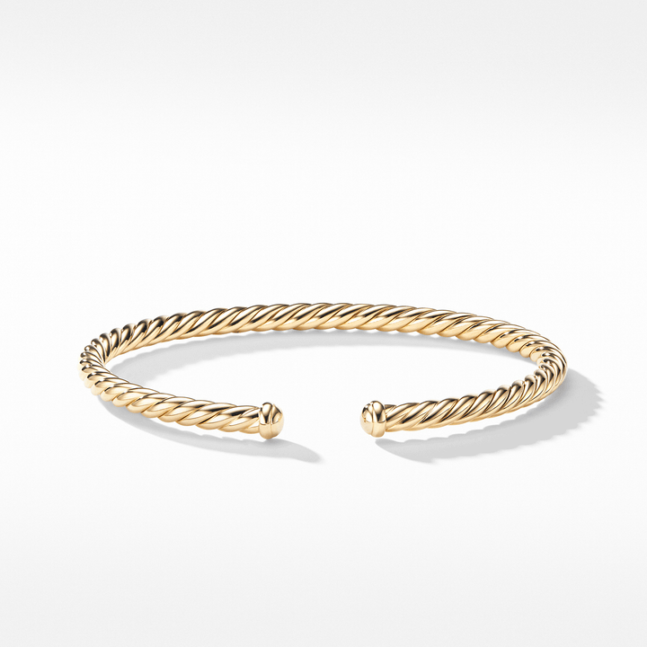 David Yurman Cable Spira Bracelet in 18k Yellow Gold, 4mm