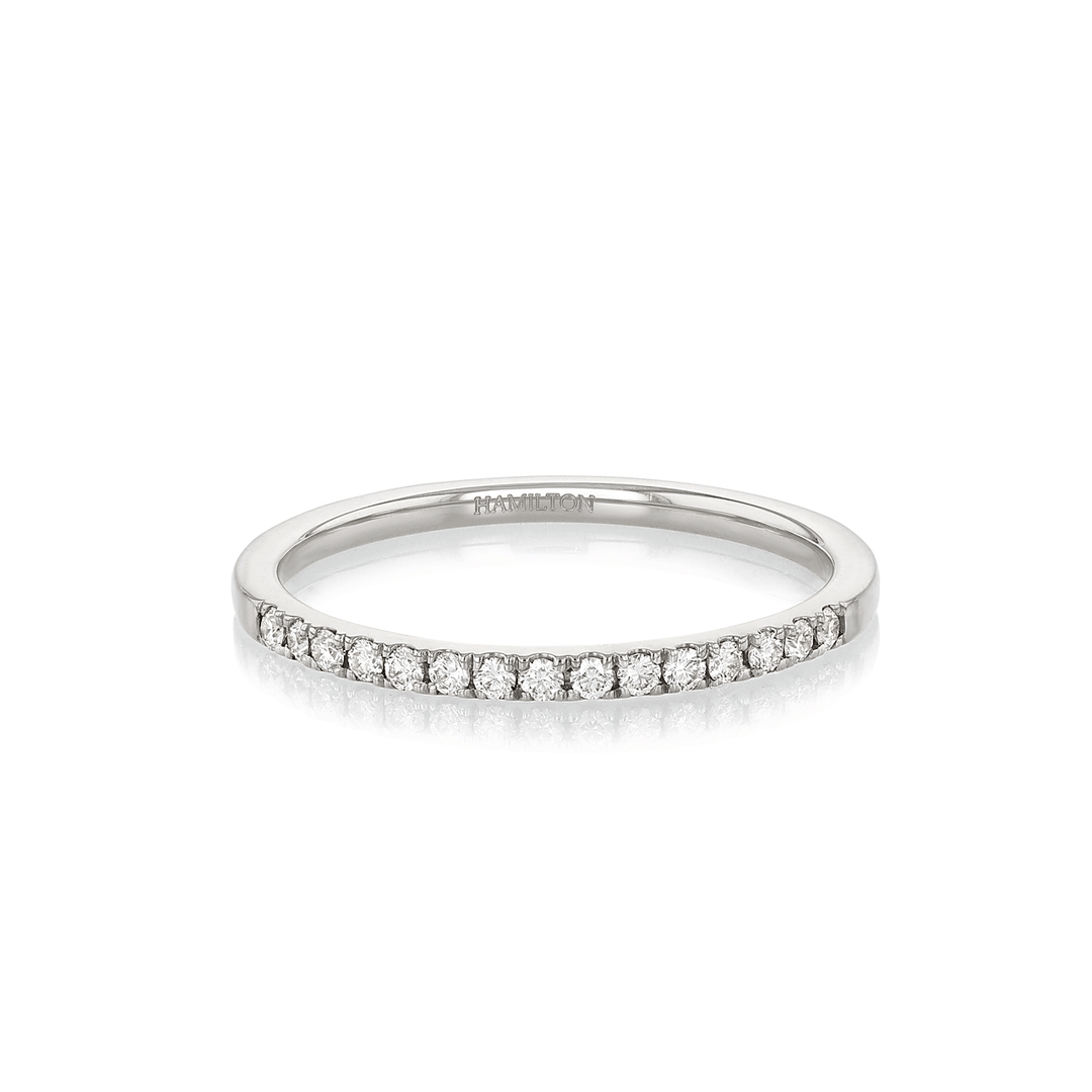 Hamilton Lisette Collection 18k White Gold and 0.15 Total Weight Diamond Half Way Band