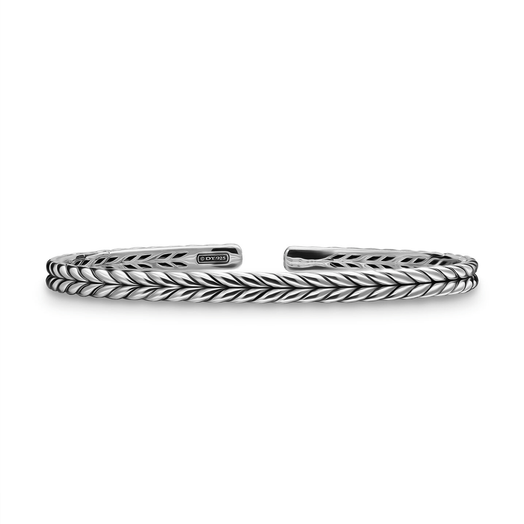 David Yurman Chevron Flex Bracelet Sterling Silver, 5.2mm
