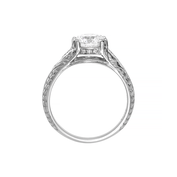 1912 18k White Gold and Diamond Engagement Mounting Ring