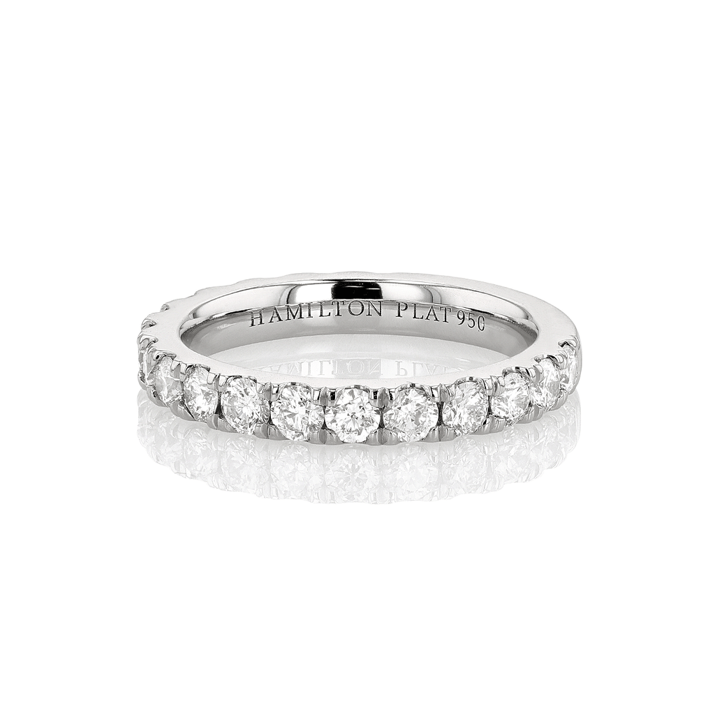 Hamilton Lisette Collection Platinum and 1.25 Total Weight Diamond Half Way Band