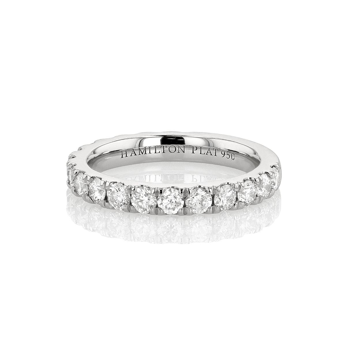 Hamilton Lisette Collection Platinum and 1.25 Total Weight Diamond Half Way Band