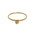Children's 14k Gold Heart Charm Baby Bangle