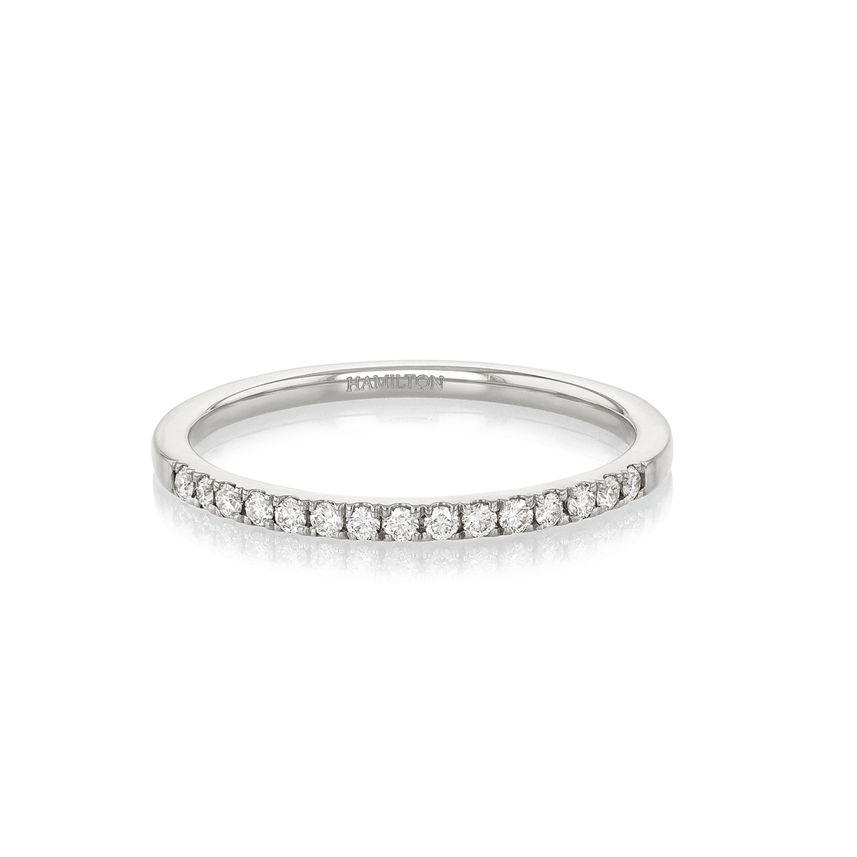 Hamilton Lisette Collection Platinum and 0.15 Total Weight Diamond Half Way Band