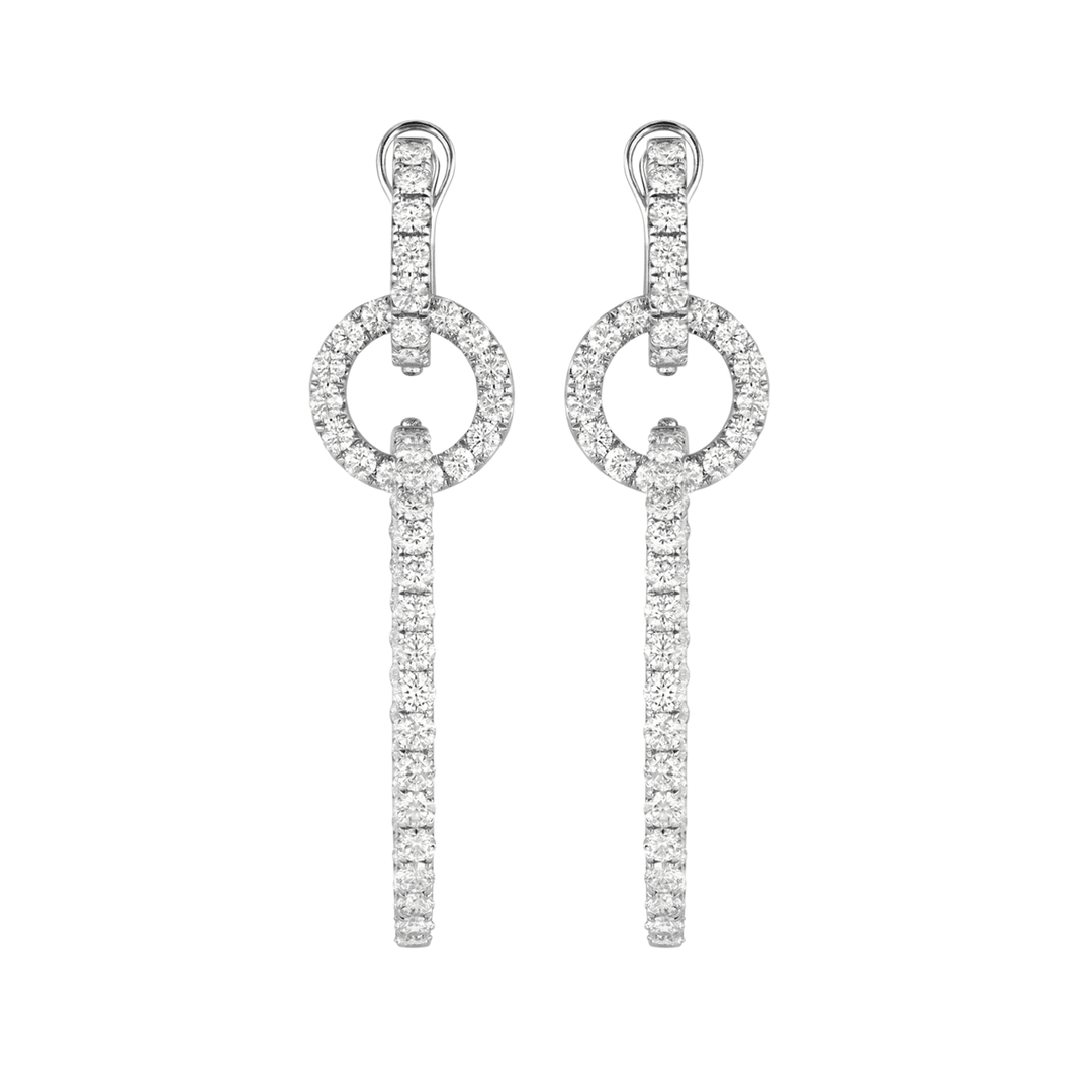Betsey 18k White Gold and Diamond 8.56 Total Weight Drop Earrings