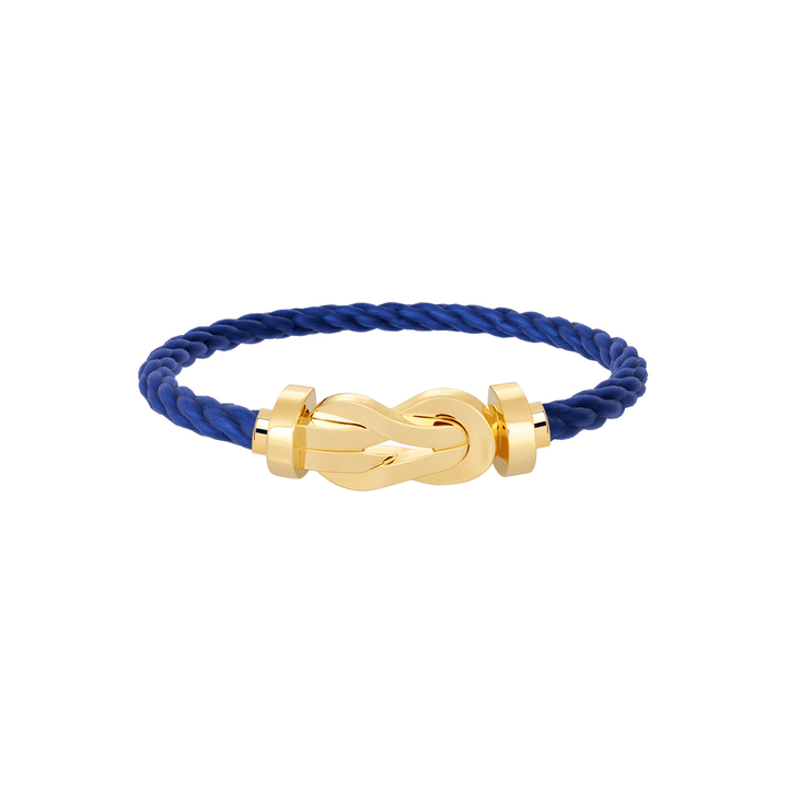 FRED Navy Cord 18k Yellow Gold LG Chance Infinie Buckle, Exclusively ay Hamilton Jewelers
