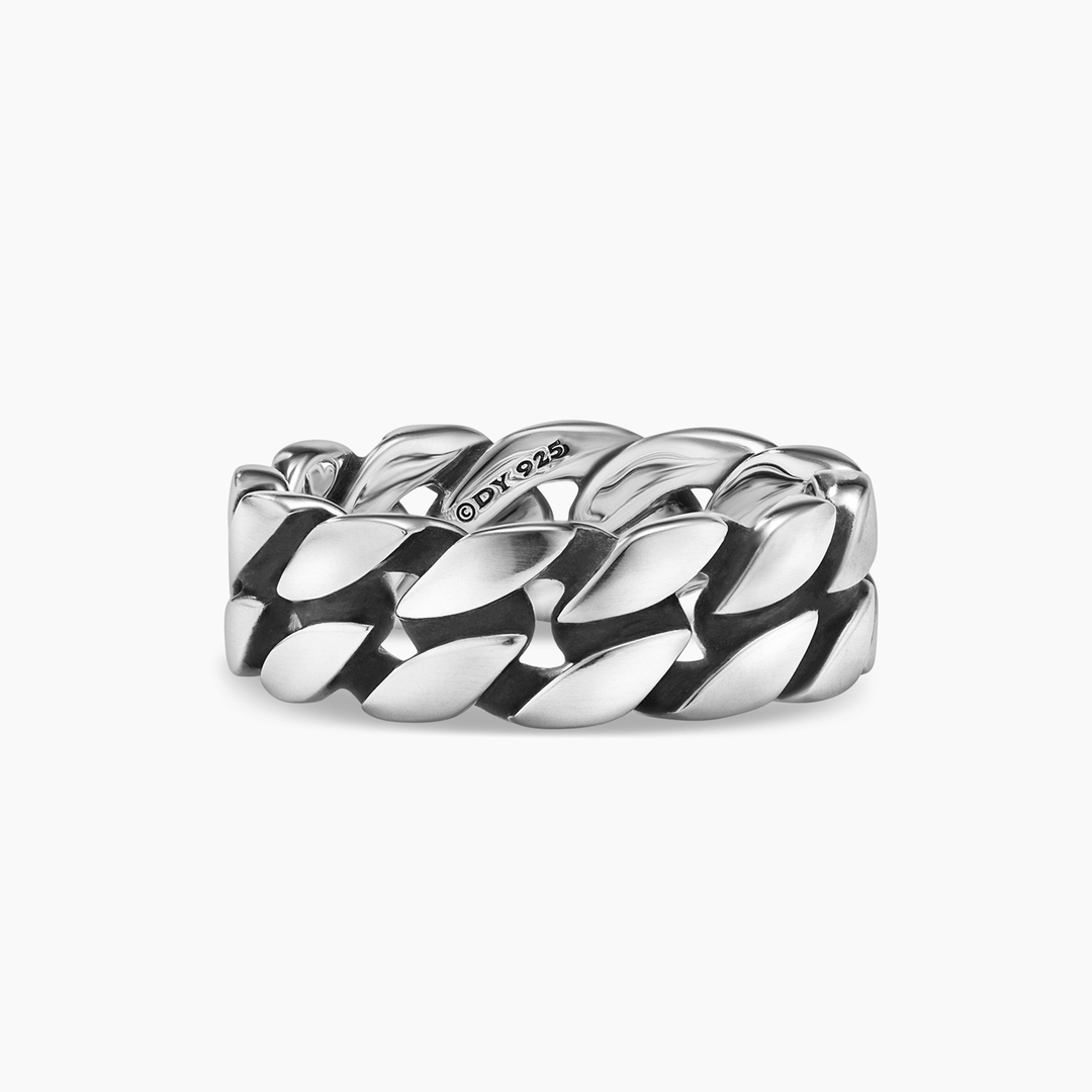 David Yurman Curb Chain Band Ring Sterling Silver, 8mm