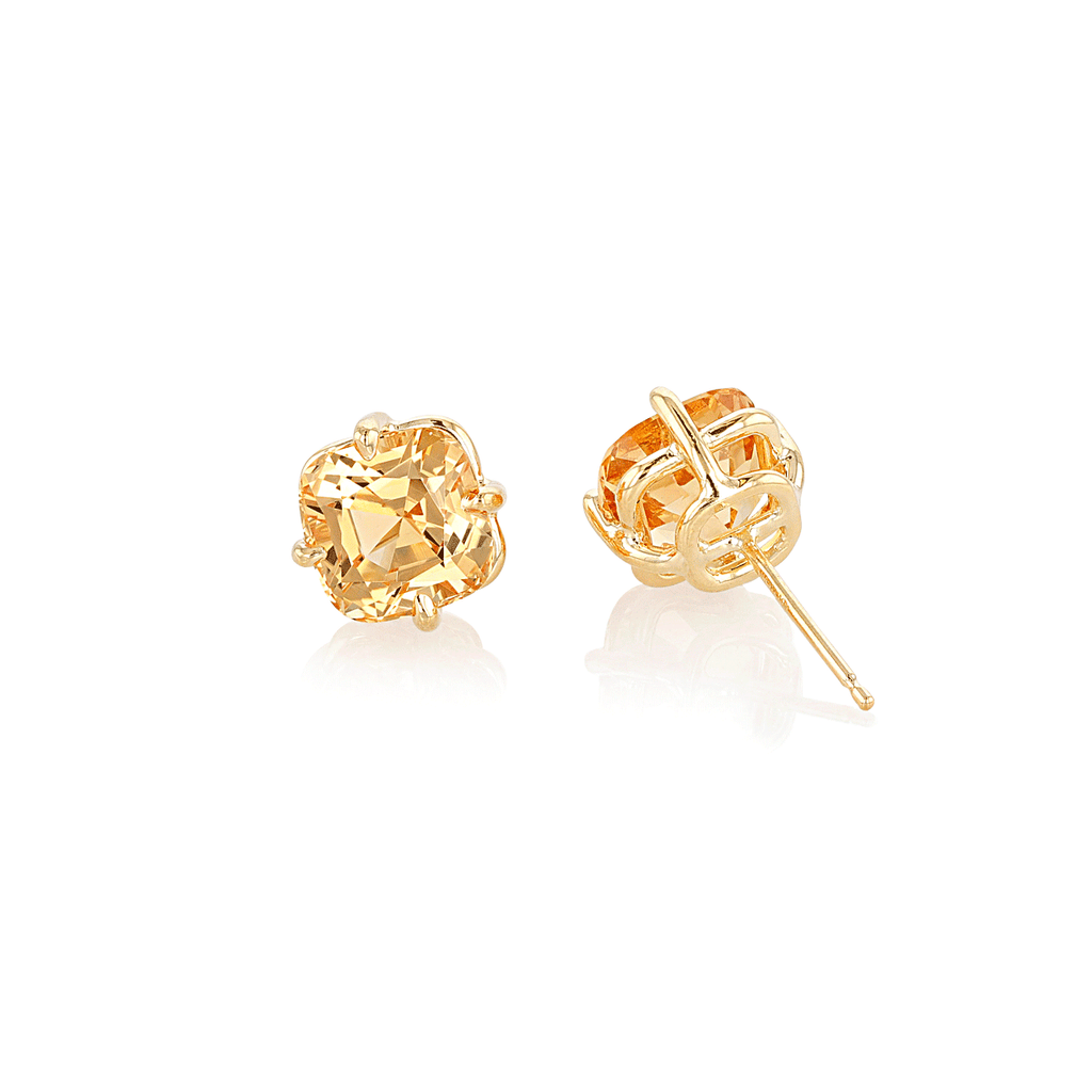 Hamilton Caroline Collection 18k Yellow Gold and Imperial Topaz Stud Earrings