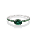 Hamilton Facets Collection 18k White Gold Green Tourmaline Ring