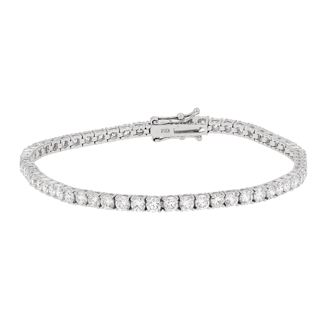 18k White Gold and Diamond 4.97 Total Weight Line Bracelet