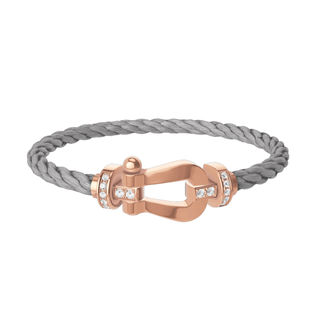 FRED Steel Cord Bracelet with 18R Half Diamond LG Buckle, Exclusively at Hamilton Jewelers