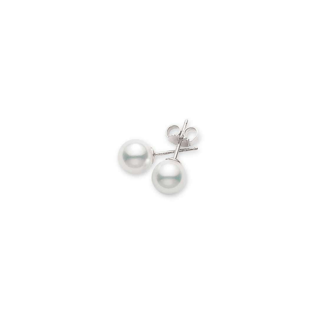 Mikimoto 18k White Gold Akoya 7.5mm Pearl Studs
