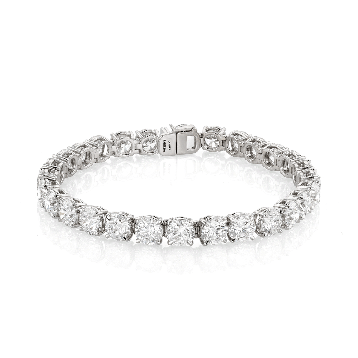 Hamilton Line Collection 18k White Gold and 22.43 Total Diamond Line Bracelet