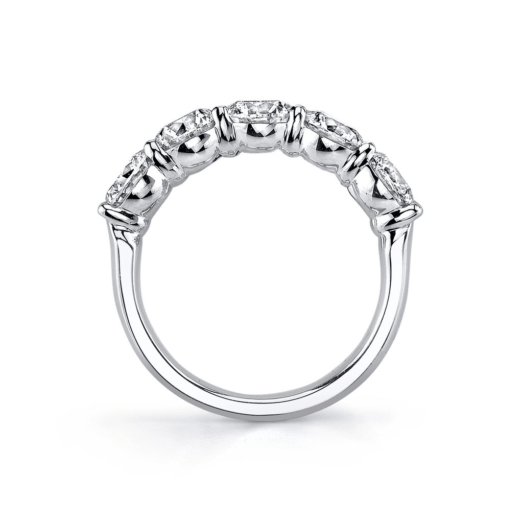 Platinum and 2.06 Total Weight Diamond Five Stone Band