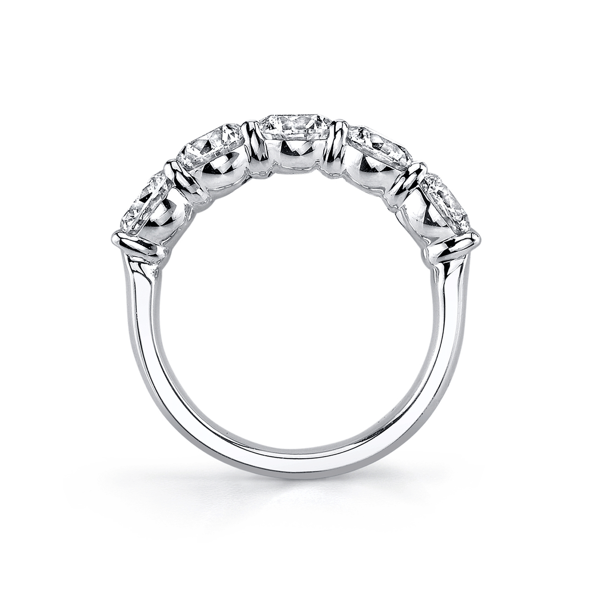 Platinum and 2.06 Total Weight Diamond Five Stone Band