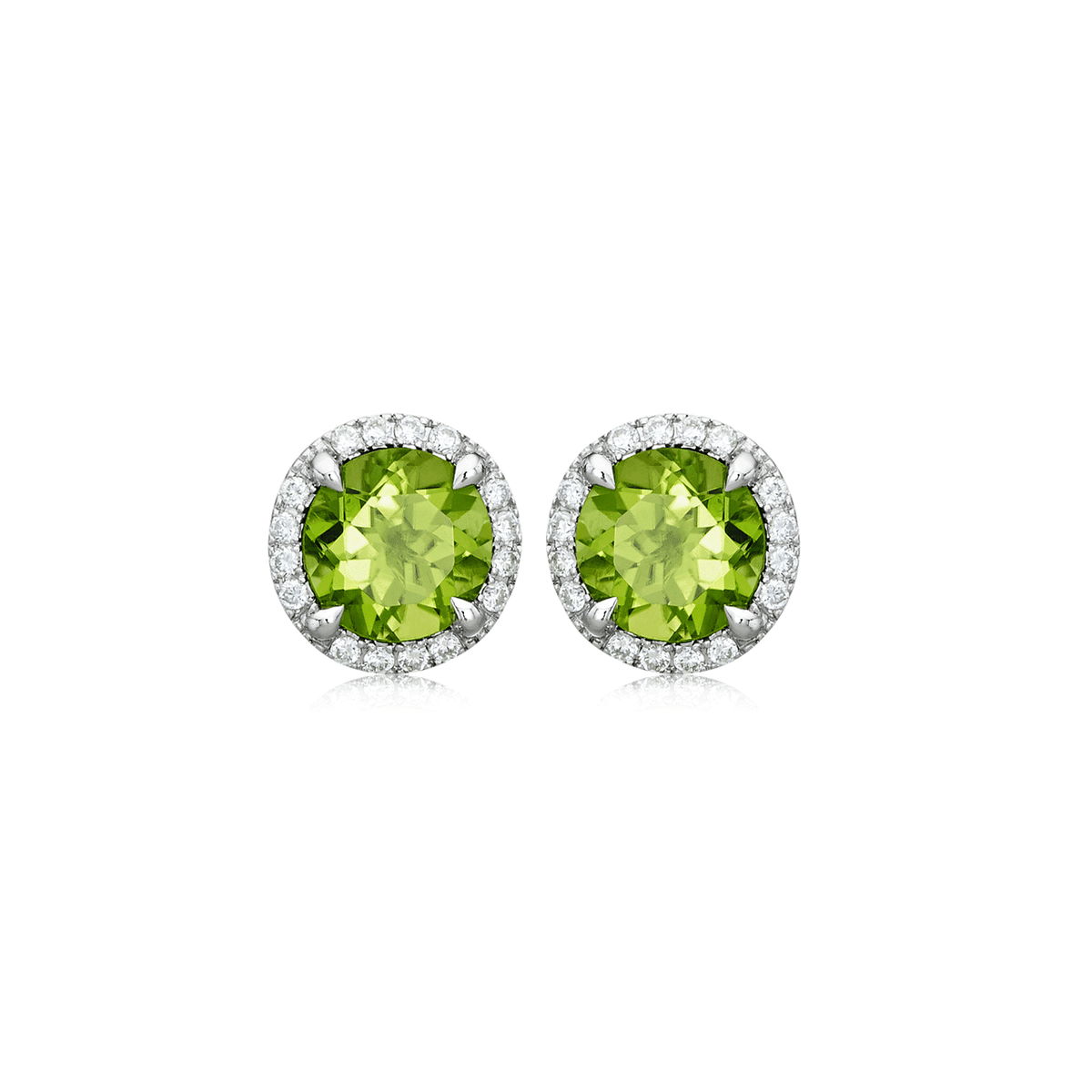 Lisette 18k Gold Peridot 2.77 Total Weight and Diamond Studs