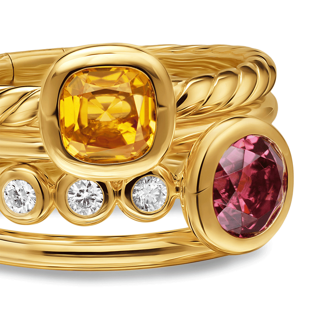 David Yurman DY Mercer® Color Stone Multi Row Ring Size 7