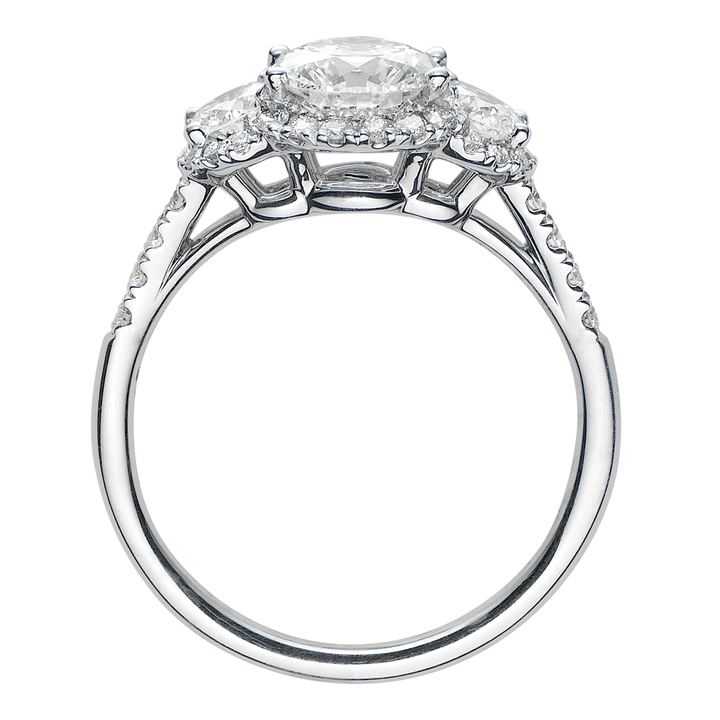 Lisette 18k White Gold Three Stone Diamond Engagement Ring