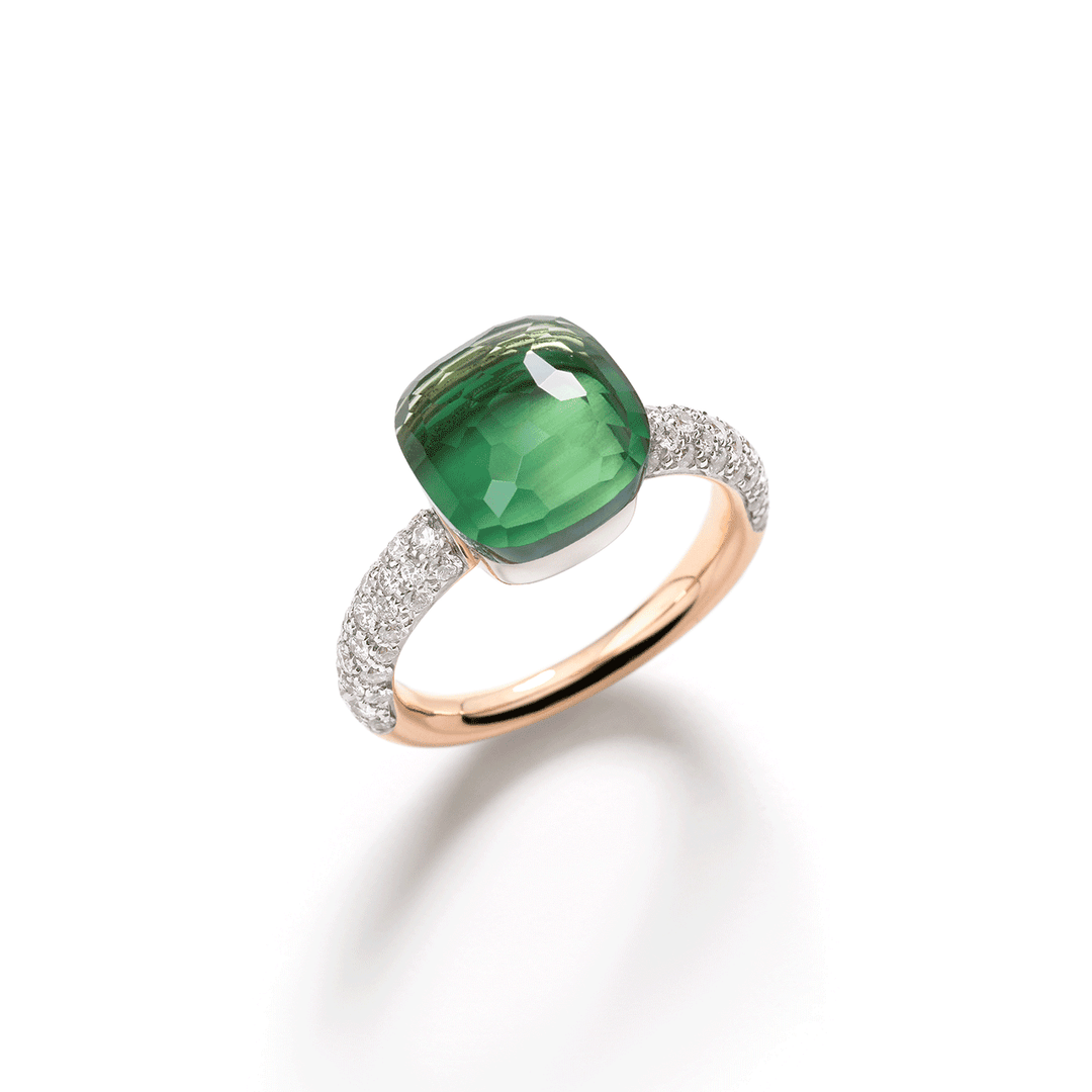 Pomellato Pomellato Nudo Classic 18k Rose White Gold Prasiolite and Diamond Ring