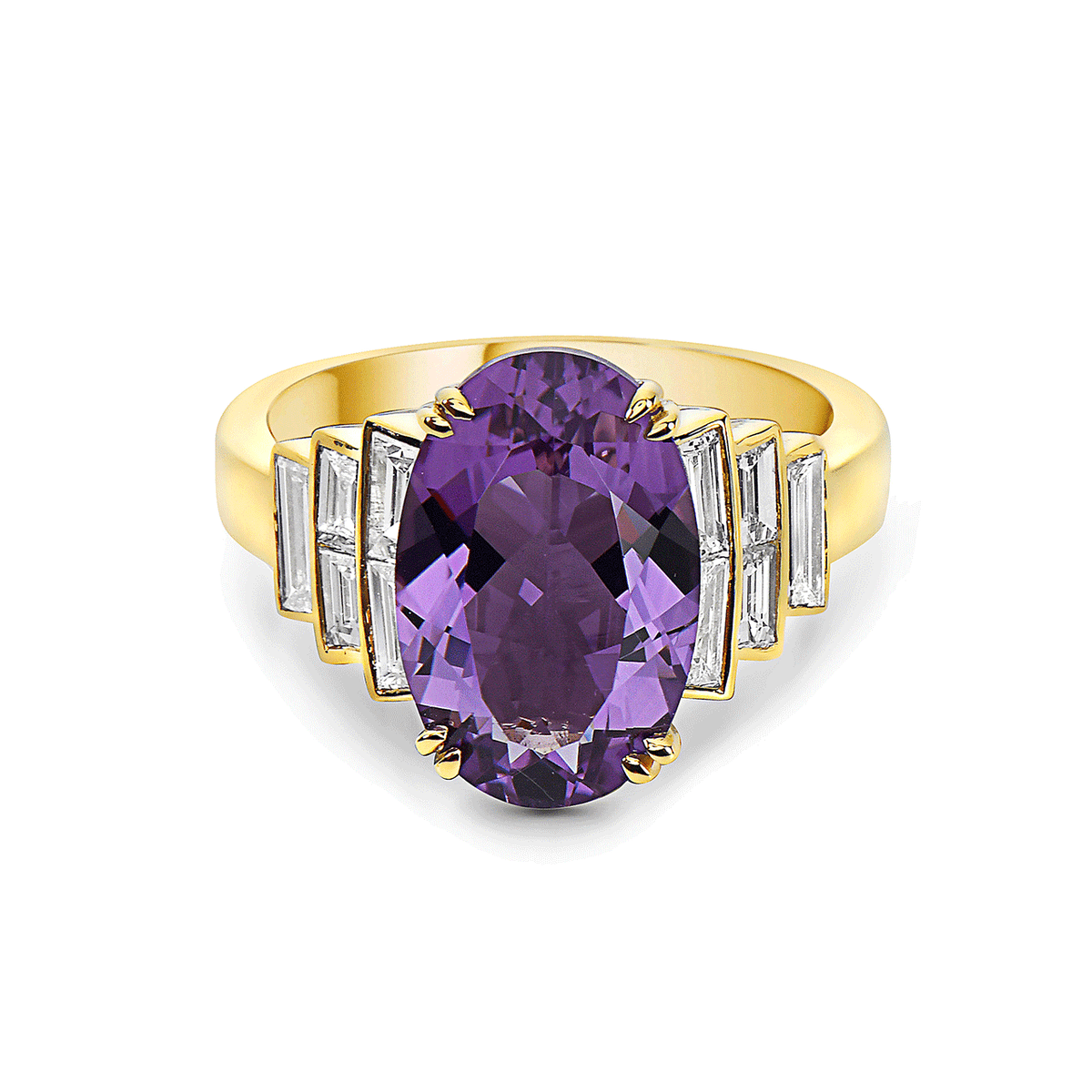 Charles Krypell Precious Pastel 18k Gold and Amethyst Ring
