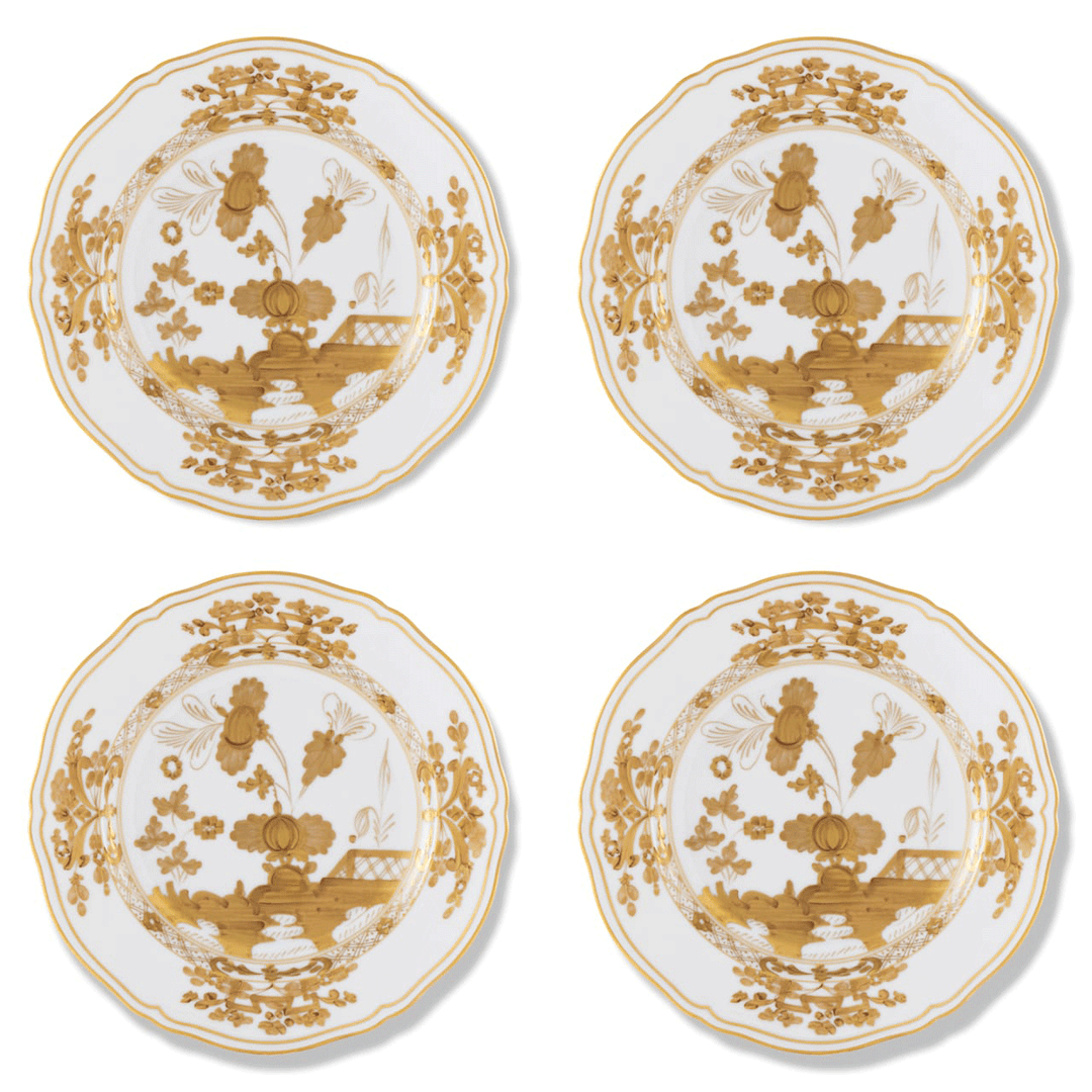 Ginori 1735 Oriente Italiano Aurum Dessert Plates Set of 4