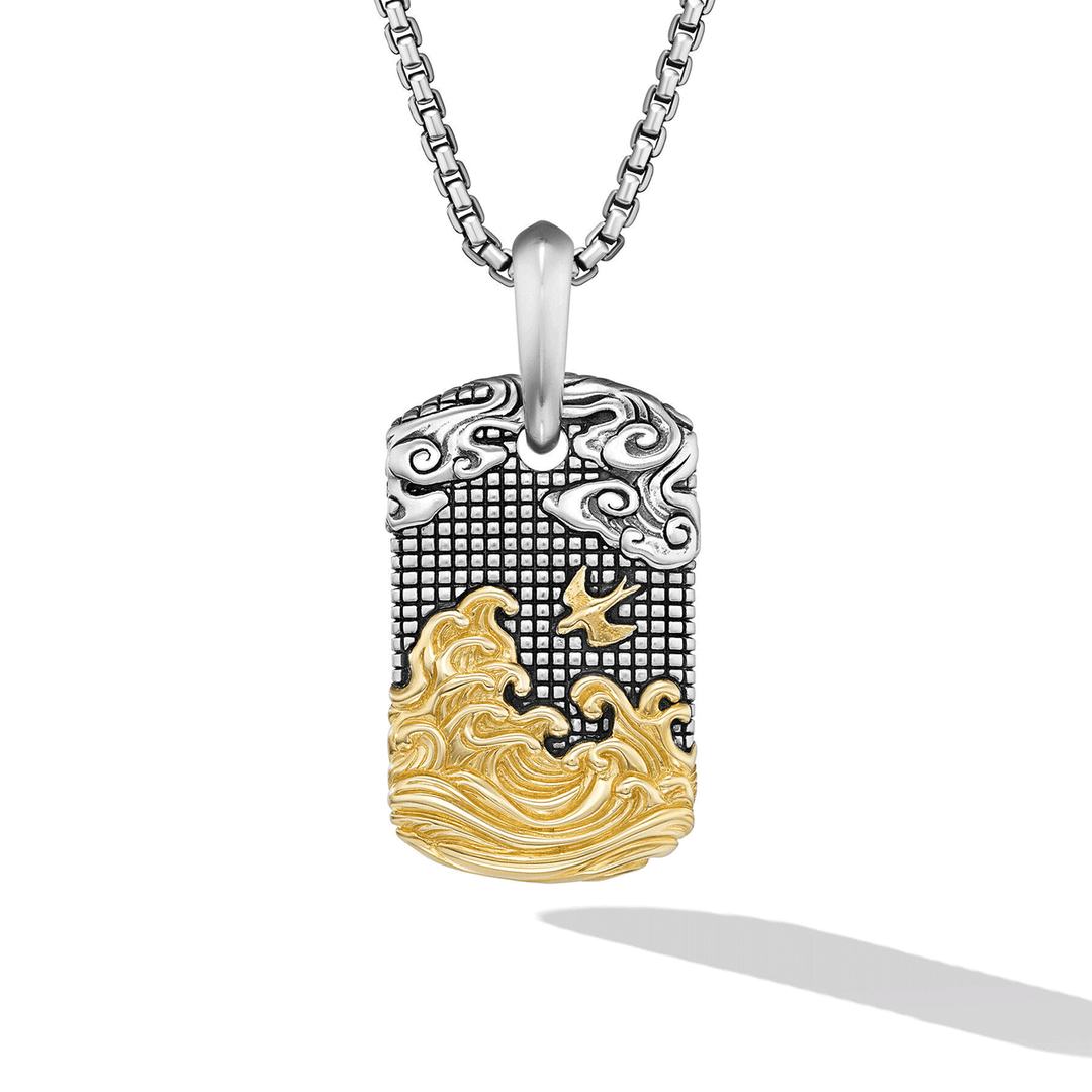 David Yurman Sterling Silver with 18K Yellow Gold, 27mm
