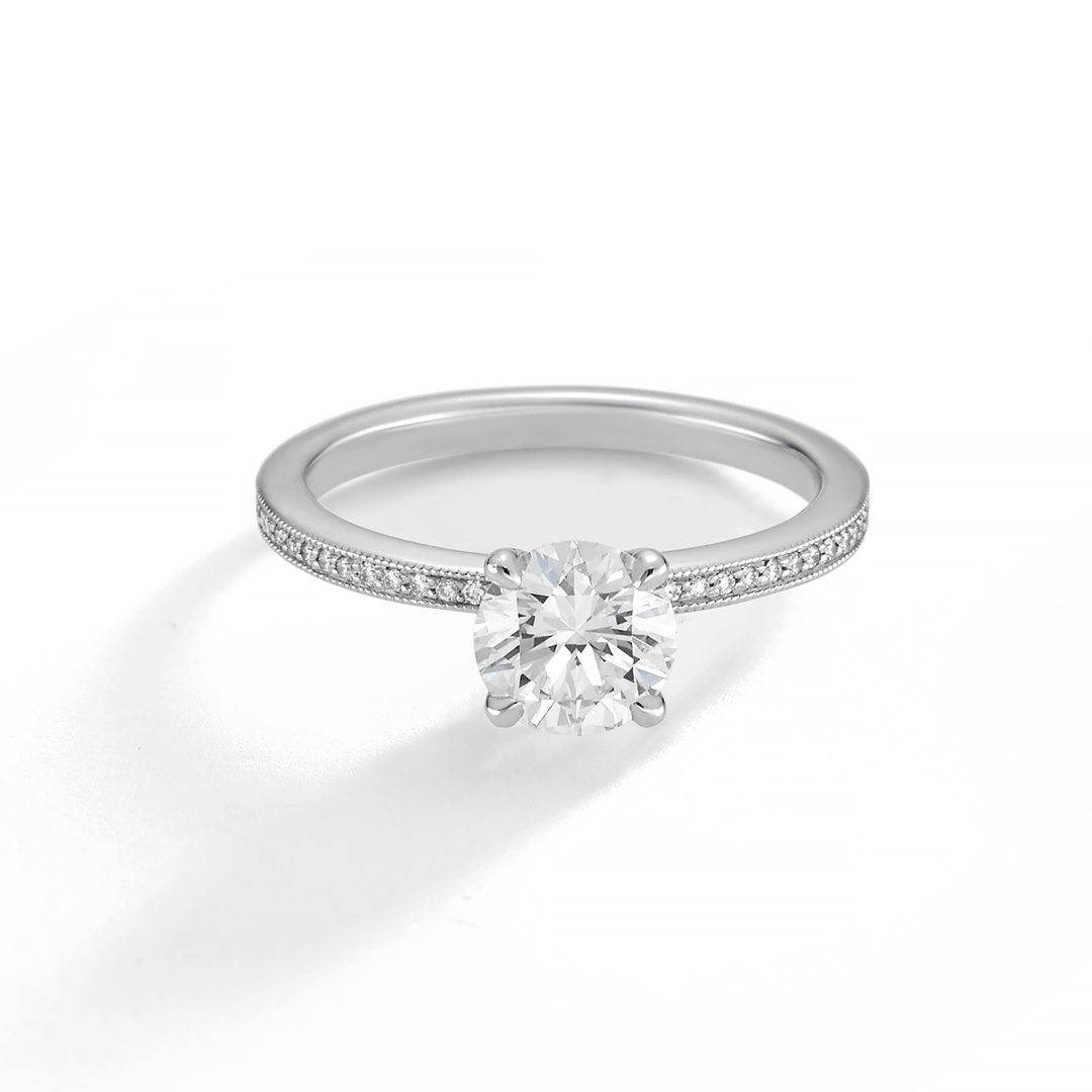 1912 Platinum and Diamond Engagement Mounting Ring